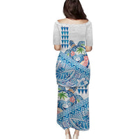 Hawaiian Abstract Sea Turtle Puletasi Polynesian Tapa Art and Kakau Tattoo White WaterColor - Polynesian Pride