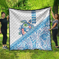 Hawaiian Abstract Sea Turtle Quilt Polynesian Tapa Art and Kakau Tattoo White WaterColor - Polynesian Pride