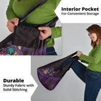 Hawaiian Abstract Sea Turtle Grocery Bag Polynesian Tapa Art and Kakau Tattoo Purple WaterColor - Polynesian Pride