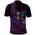 Hawaiian Abstract Sea Turtle Polo Shirt Polynesian Tapa Art and Kakau Tattoo Purple WaterColor - Polynesian Pride