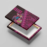 Hawaiian Abstract Sea Turtle Canvas Wall Art Polynesian Tapa Art and Kakau Tattoo Pink WaterColor - Polynesian Pride