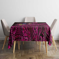 Hawaiian Abstract Sea Turtle Tablecloth Polynesian Tapa Art and Kakau Tattoo Pink WaterColor - Polynesian Pride