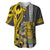 Hawaii Island Baseball Jersey Hawaiian Warrior and Kakau Symbols Abstract Tattoo LT03 Yellow - Polynesian Pride