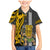 Hawaii Island Family Matching Mermaid Dress and Hawaiian Shirt Hawaiian Warrior and Kakau Symbols Abstract Tattoo LT03 Son's Shirt Yellow - Polynesian Pride