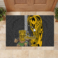 Hawaii Island Rubber Doormat Hawaiian Warrior and Kakau Symbols Abstract Tattoo LT03 - Polynesian Pride