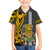 Custom Hawaii Island Family Matching Puletasi Dress and Hawaiian Shirt Hawaiian Warrior and Kakau Symbols Abstract Tattoo LT03 Son's Shirt Yellow - Polynesian Pride