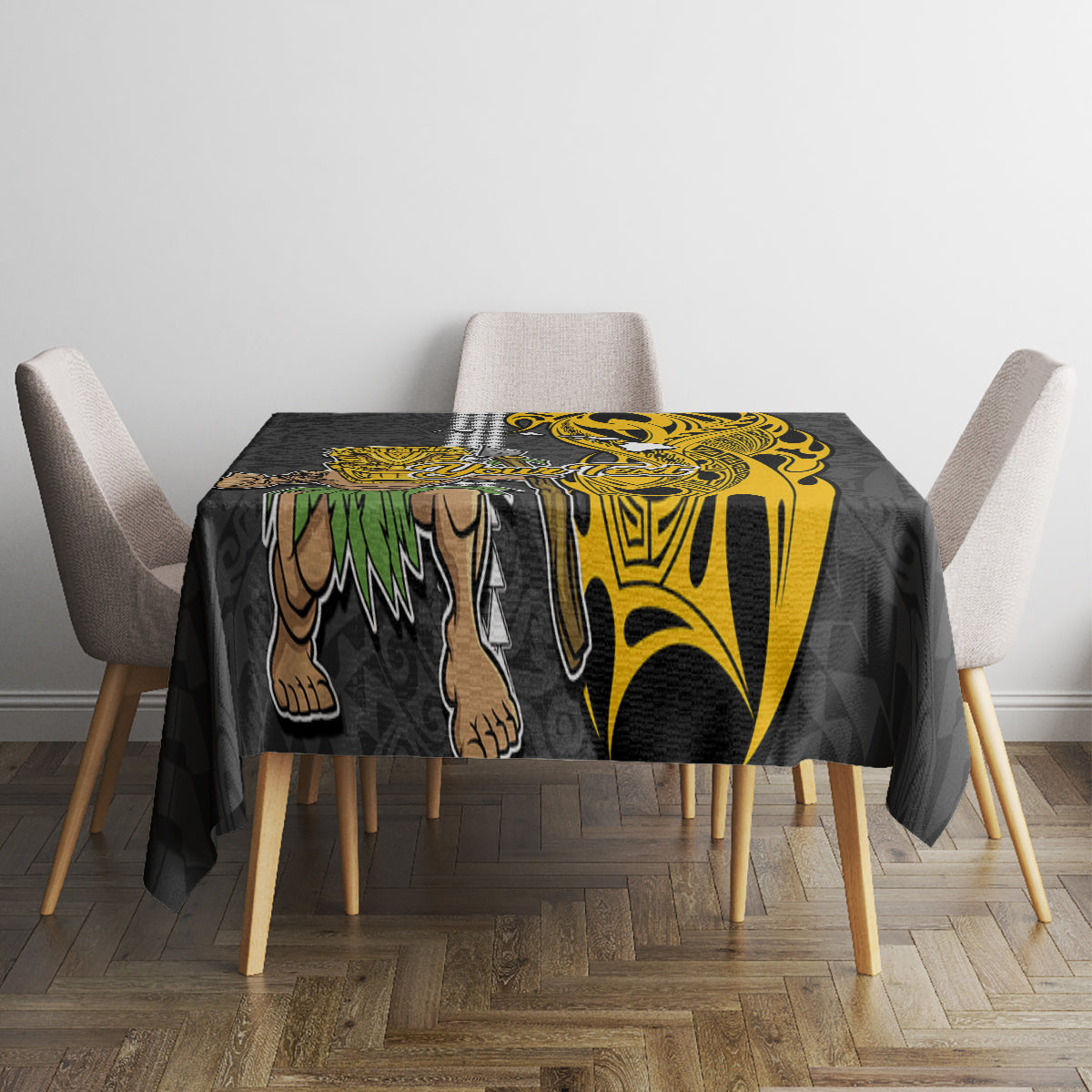 Custom Hawaii Island Tablecloth Hawaiian Warrior and Kakau Symbols Abstract Tattoo LT03 - Polynesian Pride