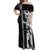Hawaii Island Off Shoulder Maxi Dress Hawaiian King and Kakau Symbols Abstract Shoulder Tattoo LT03 Women Black - Polynesian Pride