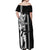Hawaii Island Off Shoulder Maxi Dress Hawaiian King and Kakau Symbols Abstract Shoulder Tattoo LT03 - Polynesian Pride