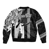 Custom Hawaii Island Bomber Jacket Hawaiian King and Kakau Symbols Abstract Shoulder Tattoo LT03 - Polynesian Pride