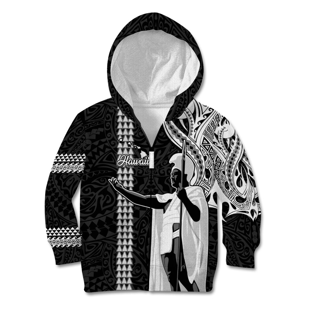 Custom Hawaii Island Kid Hoodie Hawaiian King and Kakau Symbols Abstract Shoulder Tattoo LT03 - Polynesian Pride