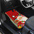 Kiribati Christmas Car Mats Santa With Gift Bag Behind Ribbons Seamless Red Maori LT03 - Polynesian Pride