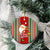 Kiribati Christmas Ceramic Ornament Santa With Gift Bag Behind Ribbons Seamless Red Maori LT03 - Polynesian Pride