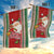 Kiribati Christmas Garden Flag Santa With Gift Bag Behind Ribbons Seamless Red Maori LT03 - Polynesian Pride