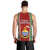 Kiribati Christmas Men Tank Top Santa With Gift Bag Behind Ribbons Seamless Red Maori LT03 - Polynesian Pride