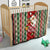 Kiribati Christmas Quilt Santa With Gift Bag Behind Ribbons Seamless Red Maori LT03 - Polynesian Pride