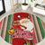 Kiribati Christmas Round Carpet Santa With Gift Bag Behind Ribbons Seamless Red Maori LT03 Red - Polynesian Pride