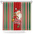 Kiribati Christmas Shower Curtain Santa With Gift Bag Behind Ribbons Seamless Red Maori LT03 Red - Polynesian Pride