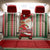 Custom Kiribati Christmas Back Car Seat Cover Santa With Gift Bag Behind Ribbons Seamless Red Maori