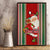 Custom Kiribati Christmas Canvas Wall Art Santa With Gift Bag Behind Ribbons Seamless Red Maori LT03 - Polynesian Pride