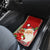 Custom Kiribati Christmas Car Mats Santa With Gift Bag Behind Ribbons Seamless Red Maori LT03 - Polynesian Pride