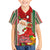 Custom Kiribati Christmas Family Matching Puletasi Dress and Hawaiian Shirt Santa With Gift Bag Behind Ribbons Seamless Red Maori LT03 Son's Shirt Red - Polynesian Pride