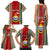 Custom Kiribati Christmas Family Matching Tank Maxi Dress and Hawaiian Shirt Santa With Gift Bag Behind Ribbons Seamless Red Maori LT03 - Polynesian Pride