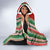 Custom Kiribati Christmas Hooded Blanket Santa With Gift Bag Behind Ribbons Seamless Red Maori LT03 - Polynesian Pride