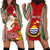 Custom Kiribati Christmas Hoodie Dress Santa With Gift Bag Behind Ribbons Seamless Red Maori LT03 - Polynesian Pride