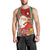 Custom Kiribati Christmas Men Tank Top Santa With Gift Bag Behind Ribbons Seamless Red Maori LT03 - Polynesian Pride