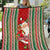 Custom Kiribati Christmas Quilt Santa With Gift Bag Behind Ribbons Seamless Red Maori LT03 Red - Polynesian Pride