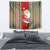 Custom Kiribati Christmas Tapestry Santa With Gift Bag Behind Ribbons Seamless Red Maori LT03 - Polynesian Pride