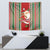 Custom Kiribati Christmas Tapestry Santa With Gift Bag Behind Ribbons Seamless Red Maori LT03 - Polynesian Pride