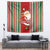 Custom Kiribati Christmas Tapestry Santa With Gift Bag Behind Ribbons Seamless Red Maori LT03 - Polynesian Pride