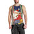 Kiribati Christmas Men Tank Top Santa With Gift Bag Behind Ribbons Seamless Blue Maori LT03 - Polynesian Pride