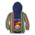 Custom Kiribati Christmas Kid Hoodie Santa With Gift Bag Behind Ribbons Seamless Blue Maori LT03 - Polynesian Pride