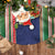 Custom Kiribati Christmas Tree Skirt Santa With Gift Bag Behind Ribbons Seamless Blue Maori LT03 - Polynesian Pride