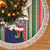 Custom Kiribati Christmas Tree Skirt Santa With Gift Bag Behind Ribbons Seamless Blue Maori LT03 - Polynesian Pride