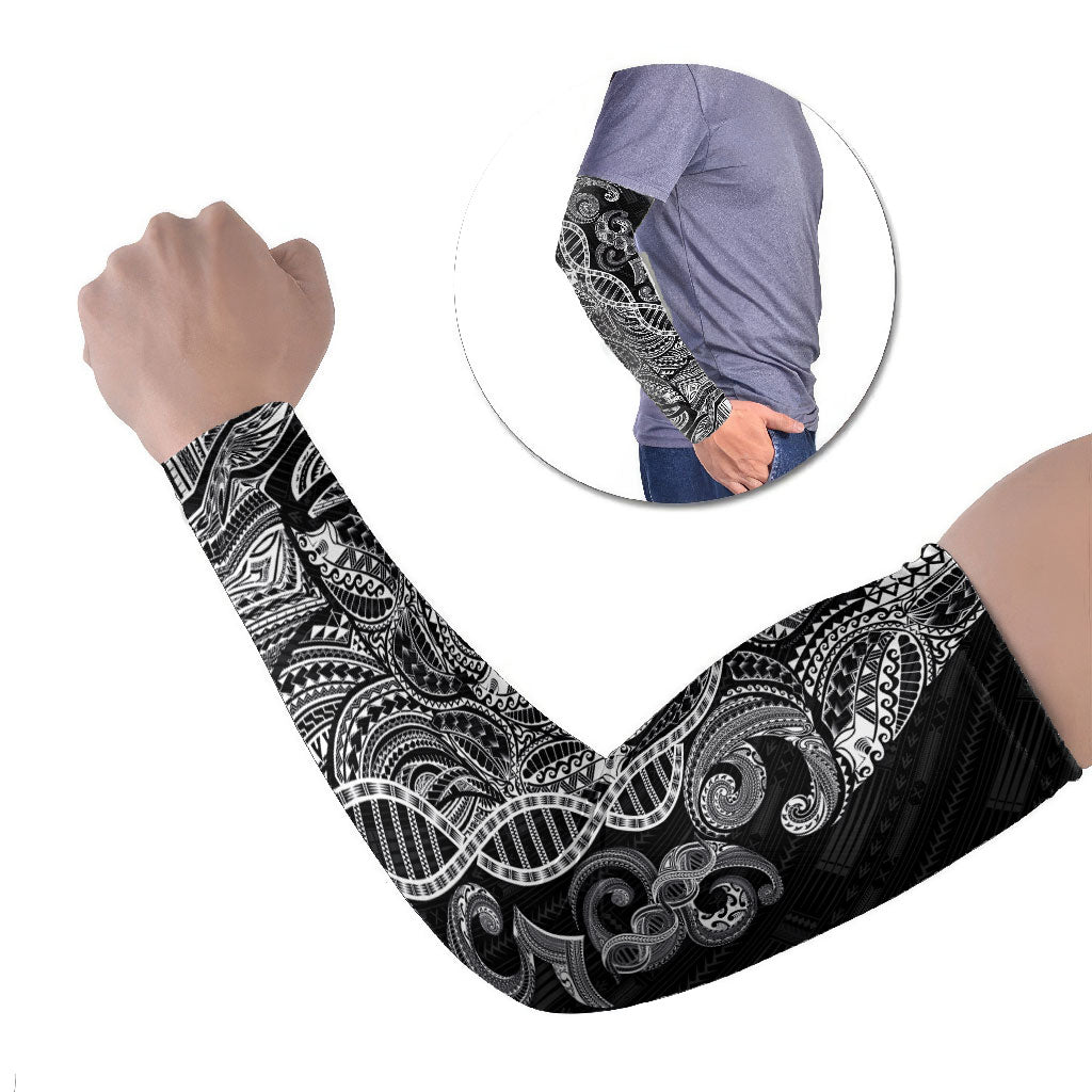 Samoan Traditional Tattoo 685 Arm Sleeves Tribal Tatau DNA Black Color LT03 Set of 2 Black - Polynesian Pride