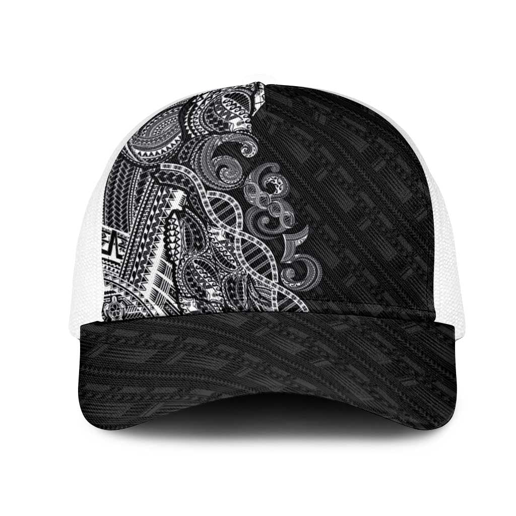 Samoan Traditional Tattoo 685 Mesh Trucker Cap Tribal Tatau DNA Black Color