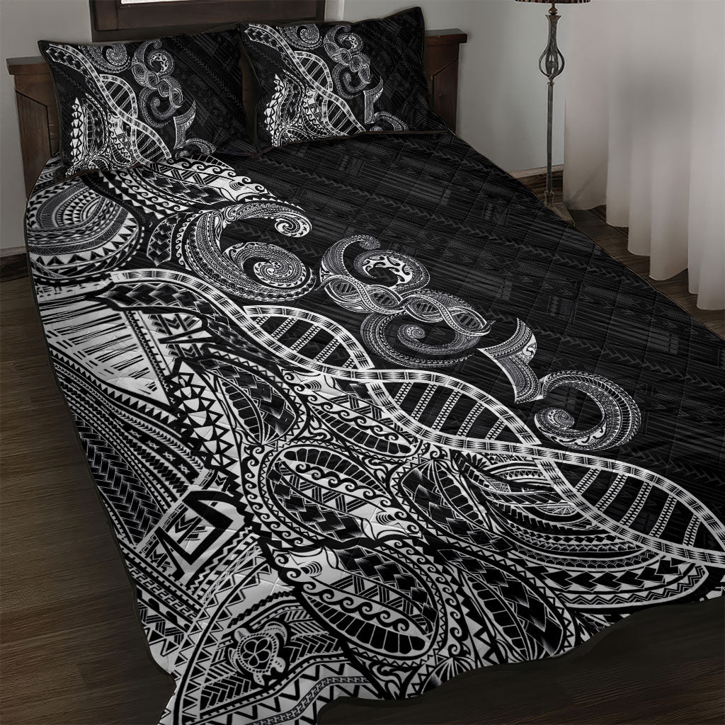 Samoan Traditional Tattoo 685 Quilt Bed Set Tribal Tatau DNA Black Color LT03 Black - Polynesian Pride