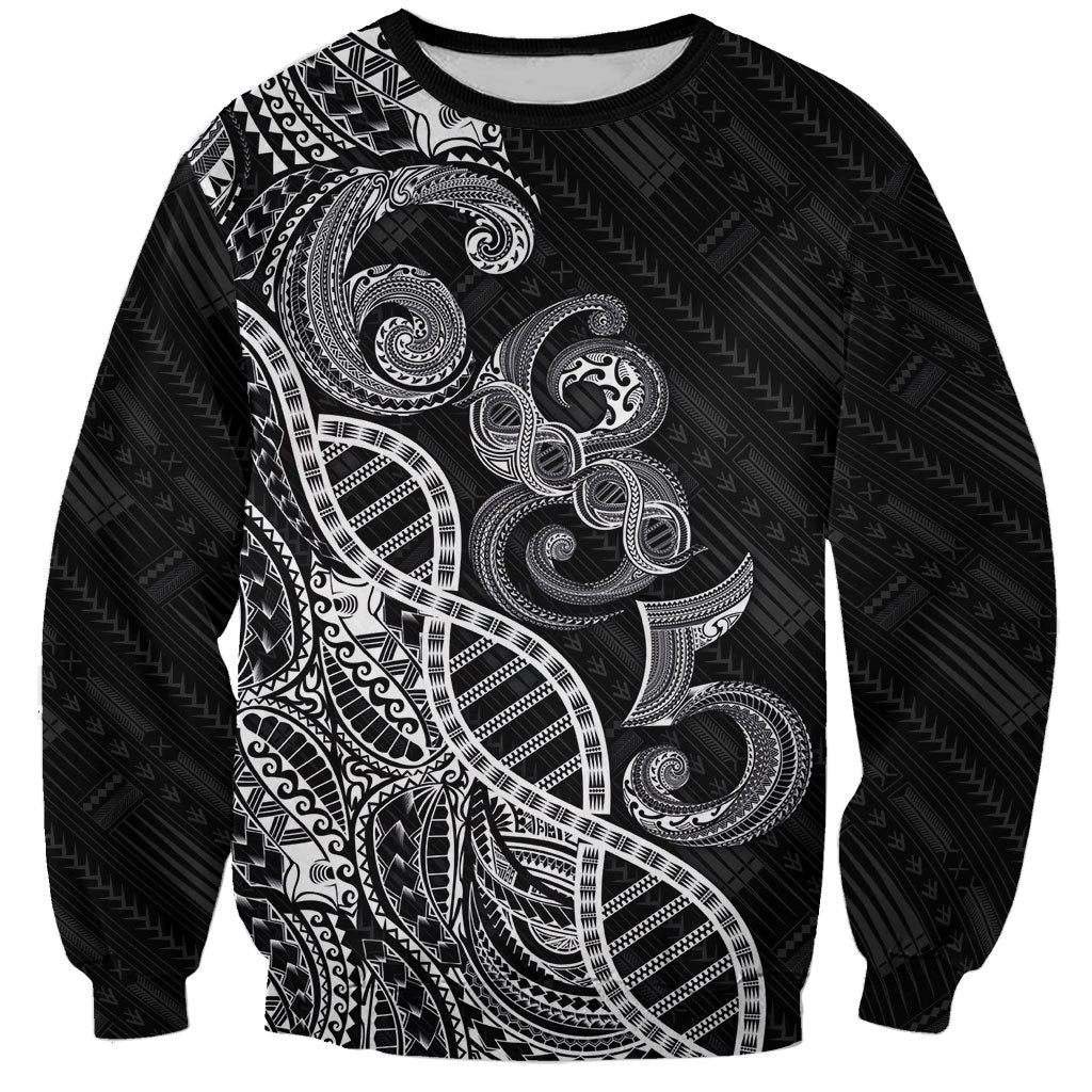 Samoan Traditional Tattoo 685 Sweatshirt Tribal Tatau DNA Black Color LT03 Unisex Black - Polynesian Pride