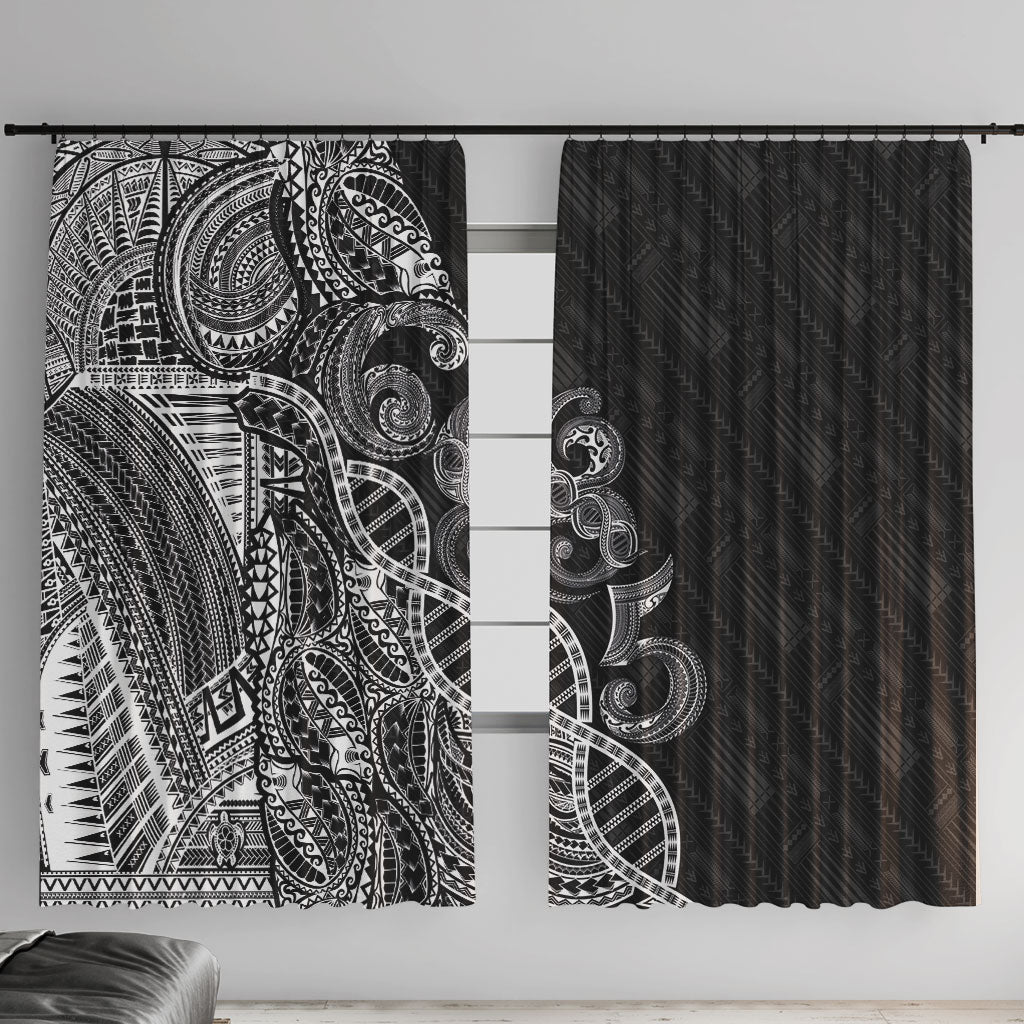 Samoan Traditional Tattoo 685 Window Curtain Tribal Tatau DNA Black Color