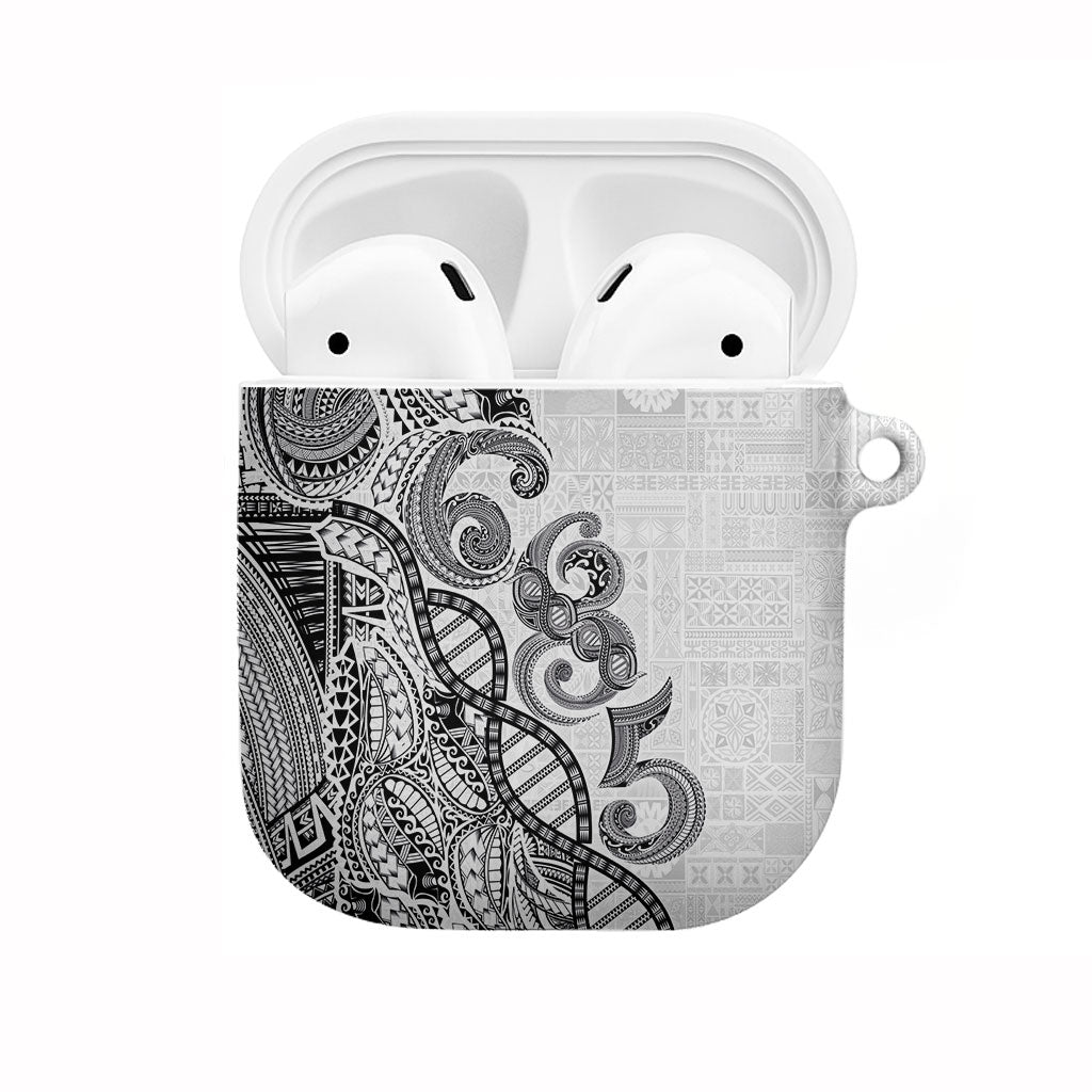 Samoan Traditional Tattoo 685 AirPods Case Tribal Tatau DNA White Color LT03 White - Polynesian Pride