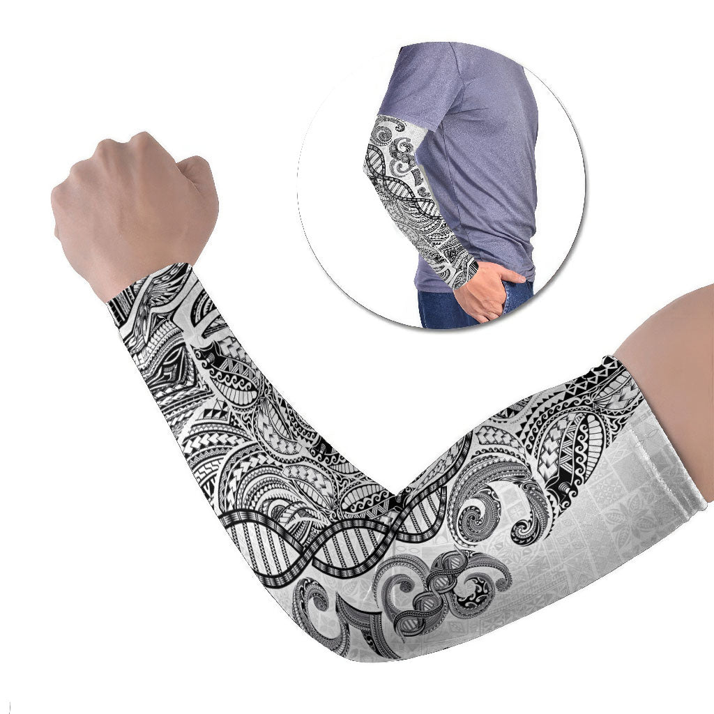 Samoan Traditional Tattoo 685 Arm Sleeves Tribal Tatau DNA White Color LT03 Set of 2 White - Polynesian Pride