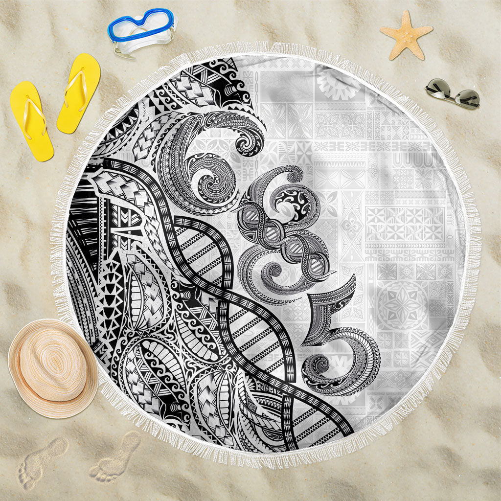 Samoan Traditional Tattoo 685 Beach Blanket Tribal Tatau DNA White Color