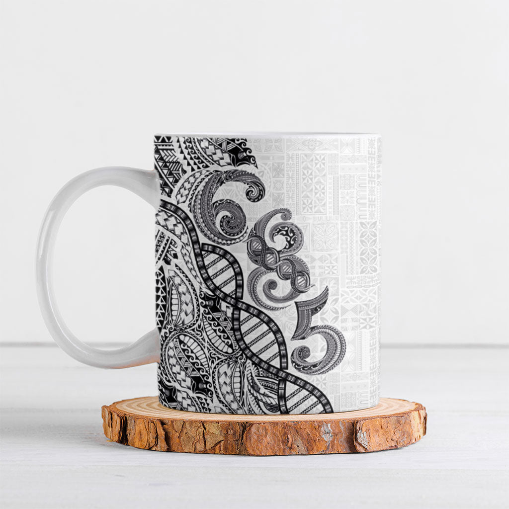 Samoan Traditional Tattoo 685 Ceramic Mug Tribal Tatau DNA White Color