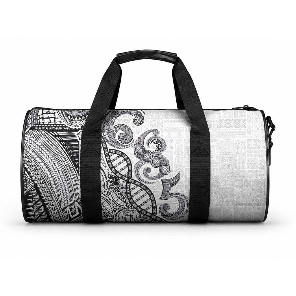 Samoan Traditional Tattoo 685 Duffle Bag Tribal Tatau DNA White Color