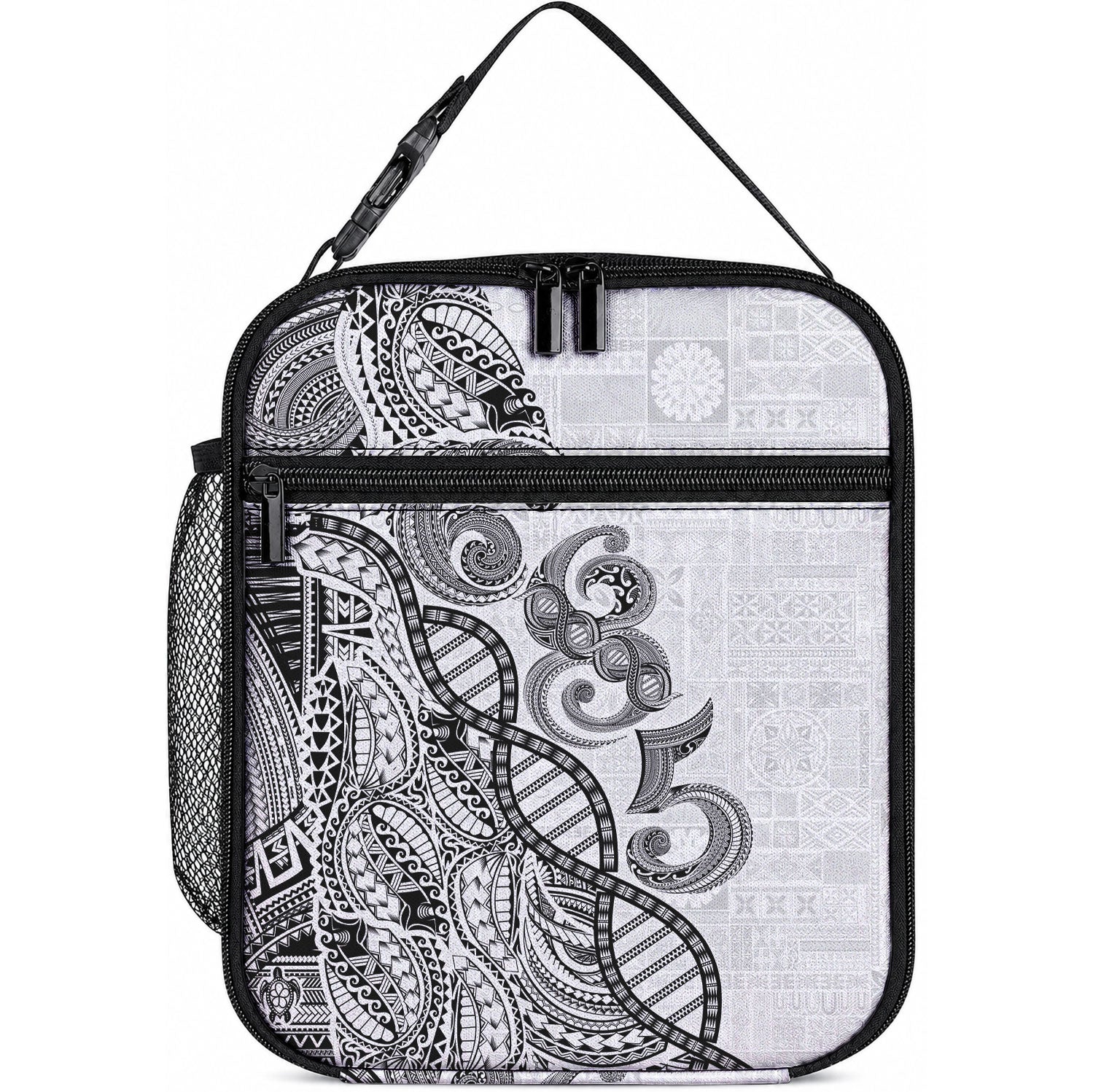 Samoan Traditional Tattoo 685 Lunch Bag Tribal Tatau DNA White Color