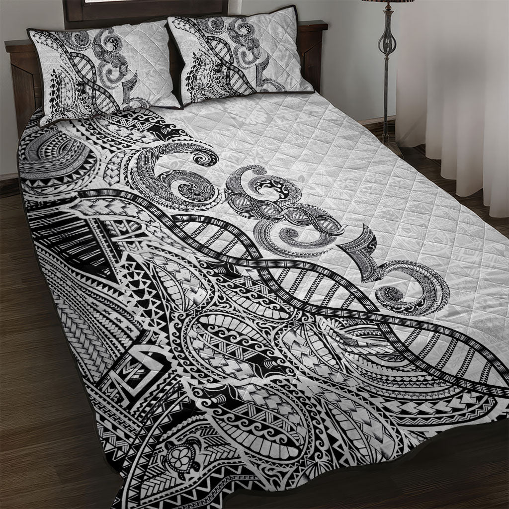 Samoan Traditional Tattoo 685 Quilt Bed Set Tribal Tatau DNA White Color LT03 White - Polynesian Pride